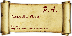 Pimpedli Absa névjegykártya